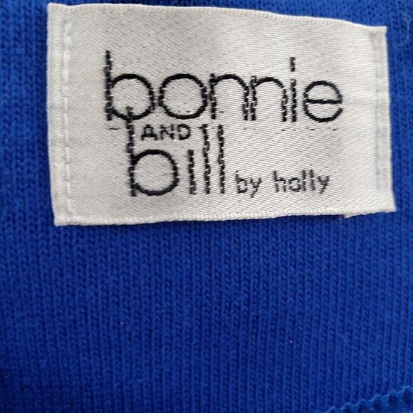 Vintage 80's Bling Sweatshirt Womens Large Blue Sequin Rhinestones Dolman Sleeve - Picture 5 of 13